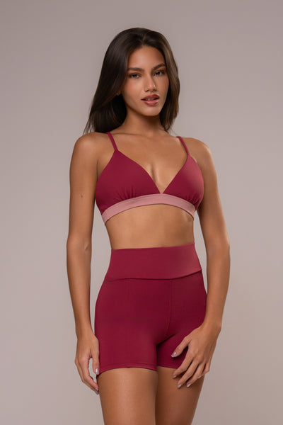 Conjunto Cosmo Short e Top V Bordô