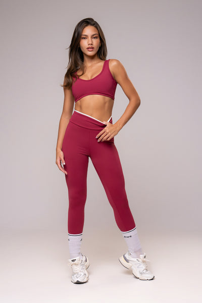 Conjunto Legging e Top Viés Cosmo Bordô