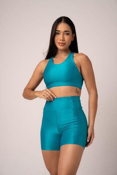 Conjunto Short e Top Runner Lovers Verde Tiffany