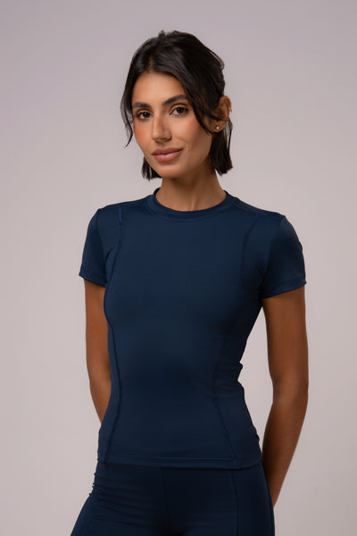 Blusa Manga Curta Power Marinho