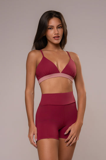 Conjunto Cosmo Short e Top V Bordô