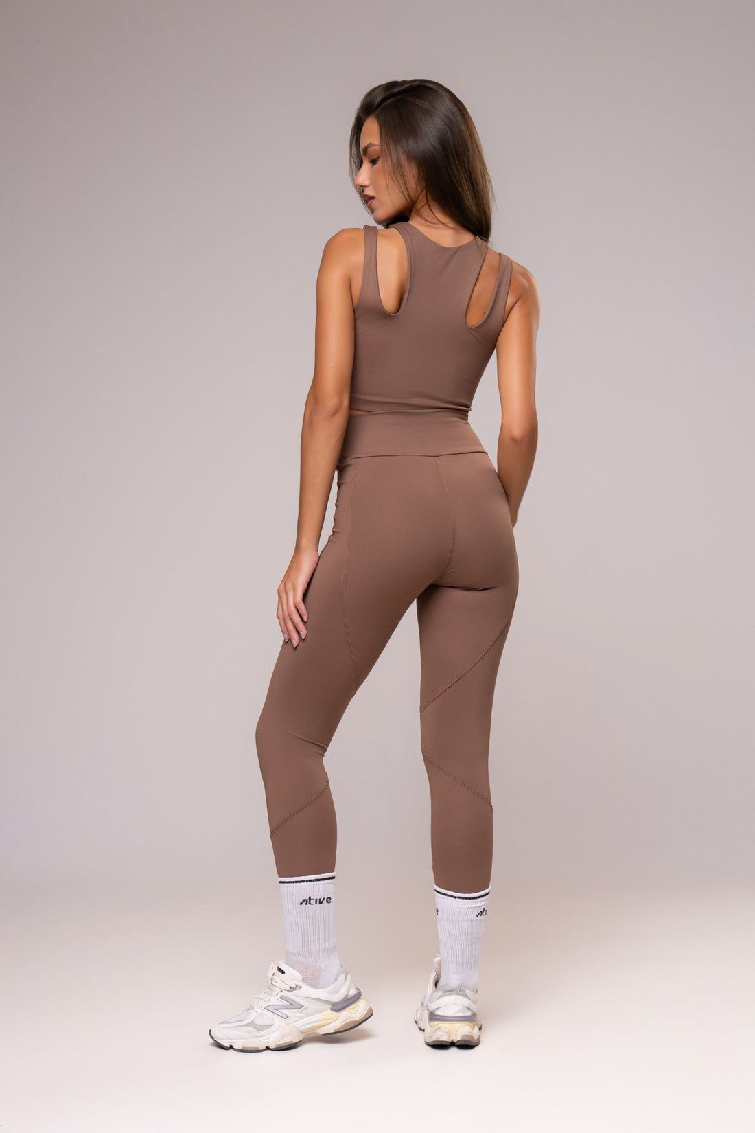 Conjunto Cosmo Legging e Top Alças Duplas Chocolate