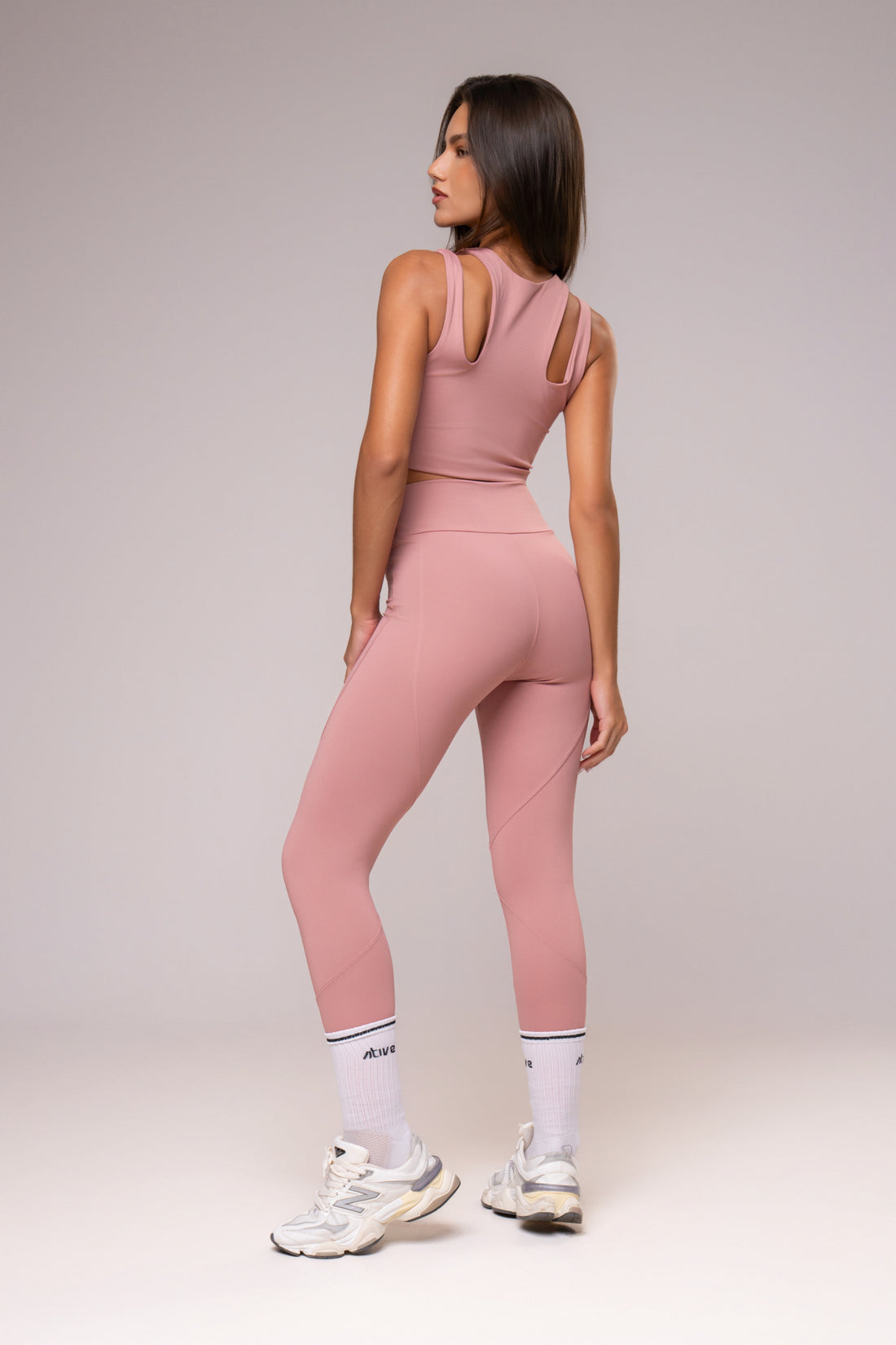 Conjunto Legging e Top Alças Duplas Cosmo Rosé