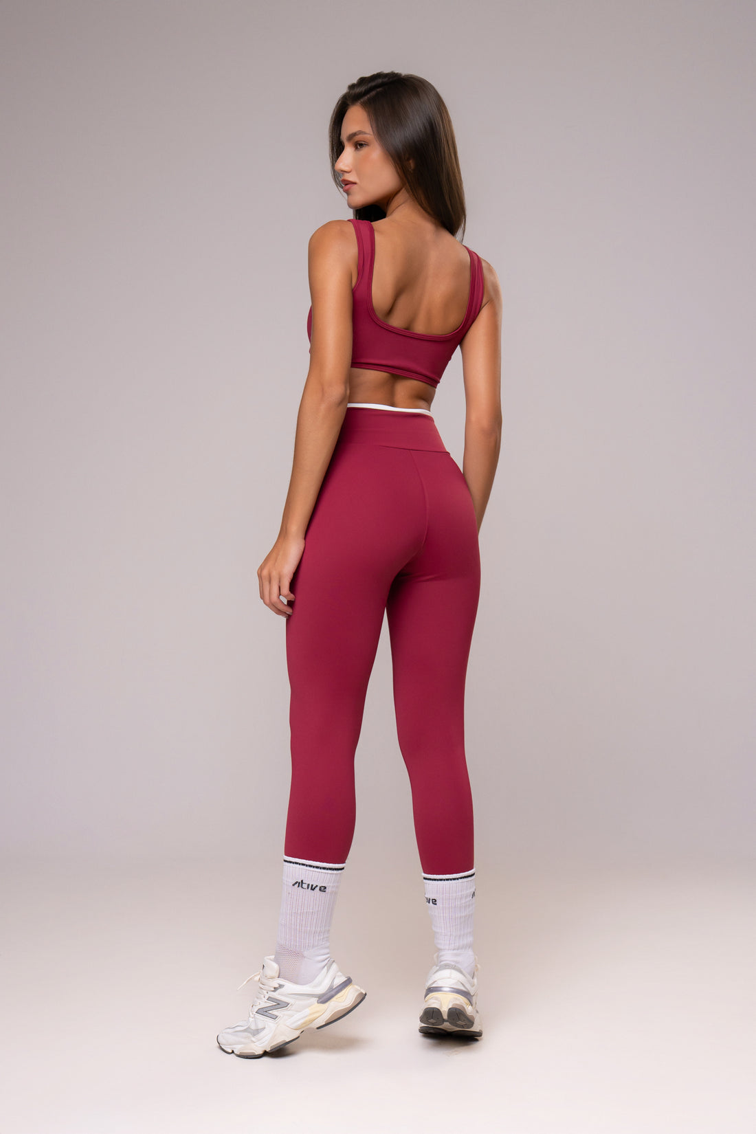 Conjunto Legging e Top Viés Cosmo Bordô