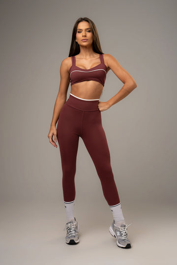 Conjunto Legging e Top Wave Power Bordô