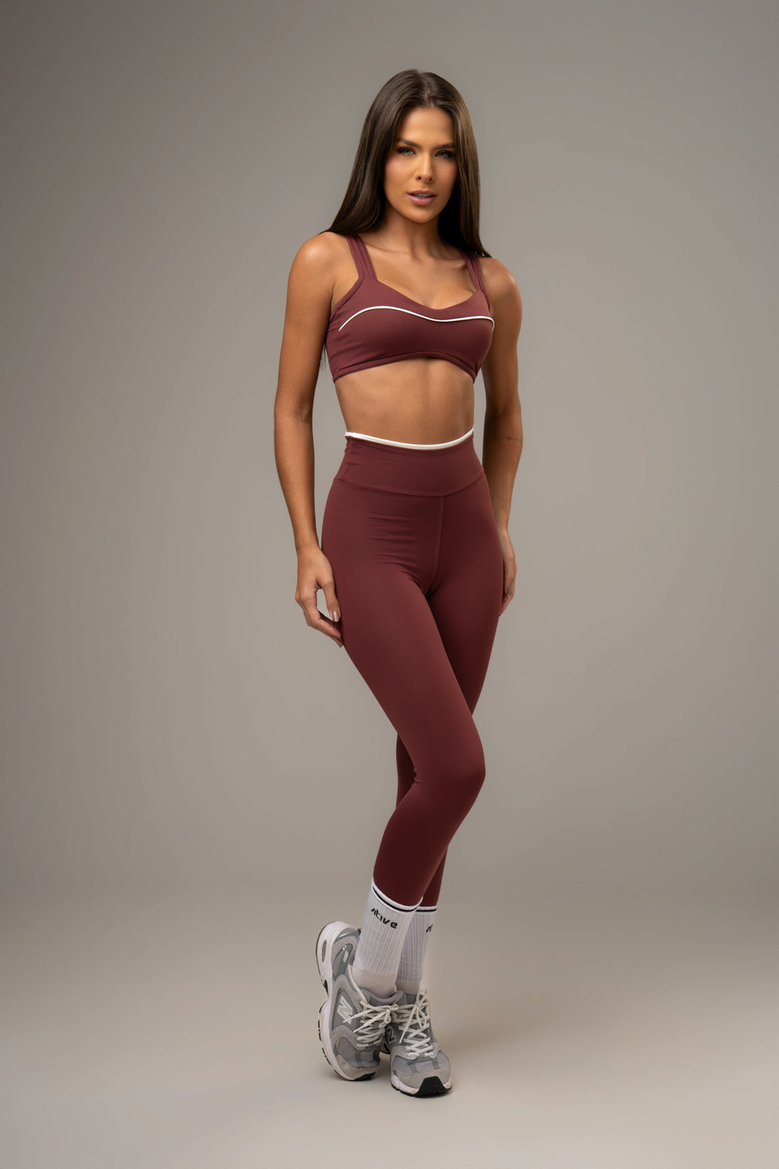 Conjunto Legging e Top Wave Power Bordô