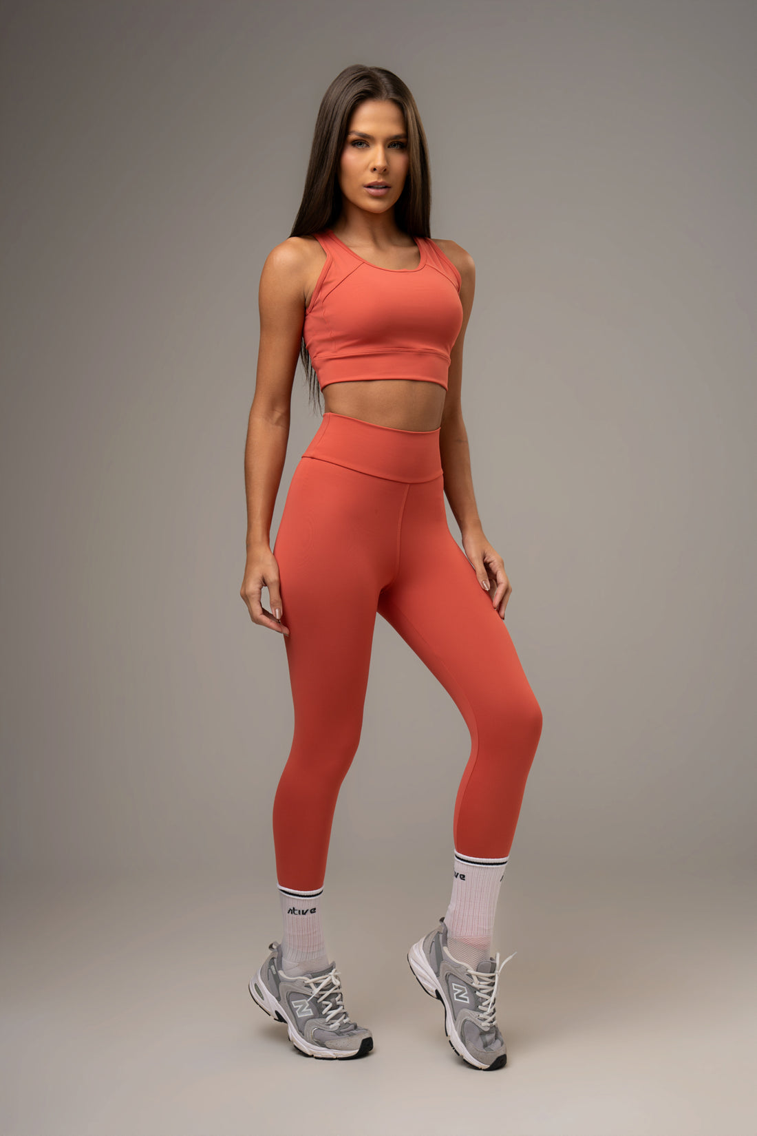Conjunto Legging e Top High Power Terracota