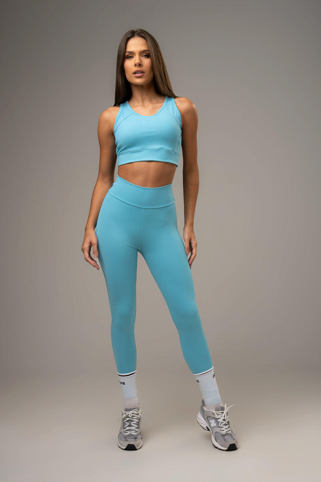 Conjunto Legging e Top High Power Azul Celeste