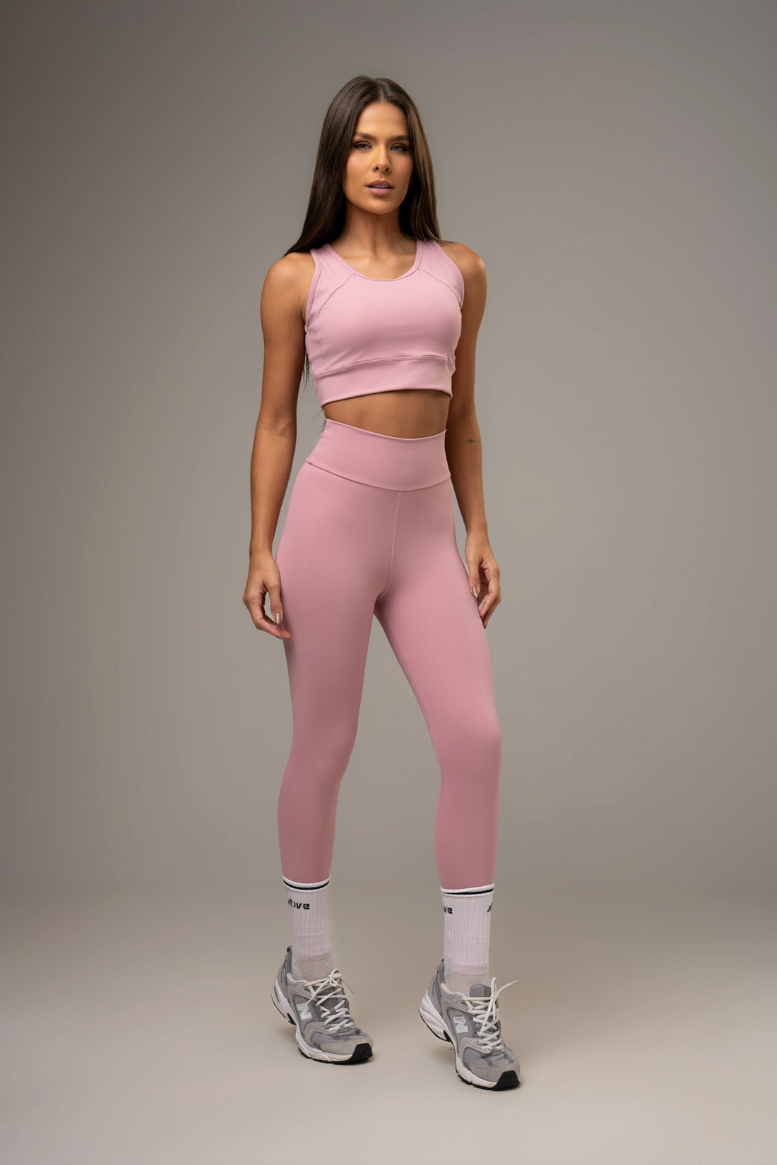 Conjunto Legging e Top High Power Rosa Seco
