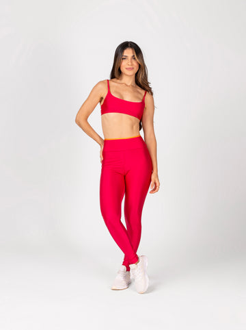 Conjunto Legging e Top Dupla Face Premium Hot Pink e Laranja