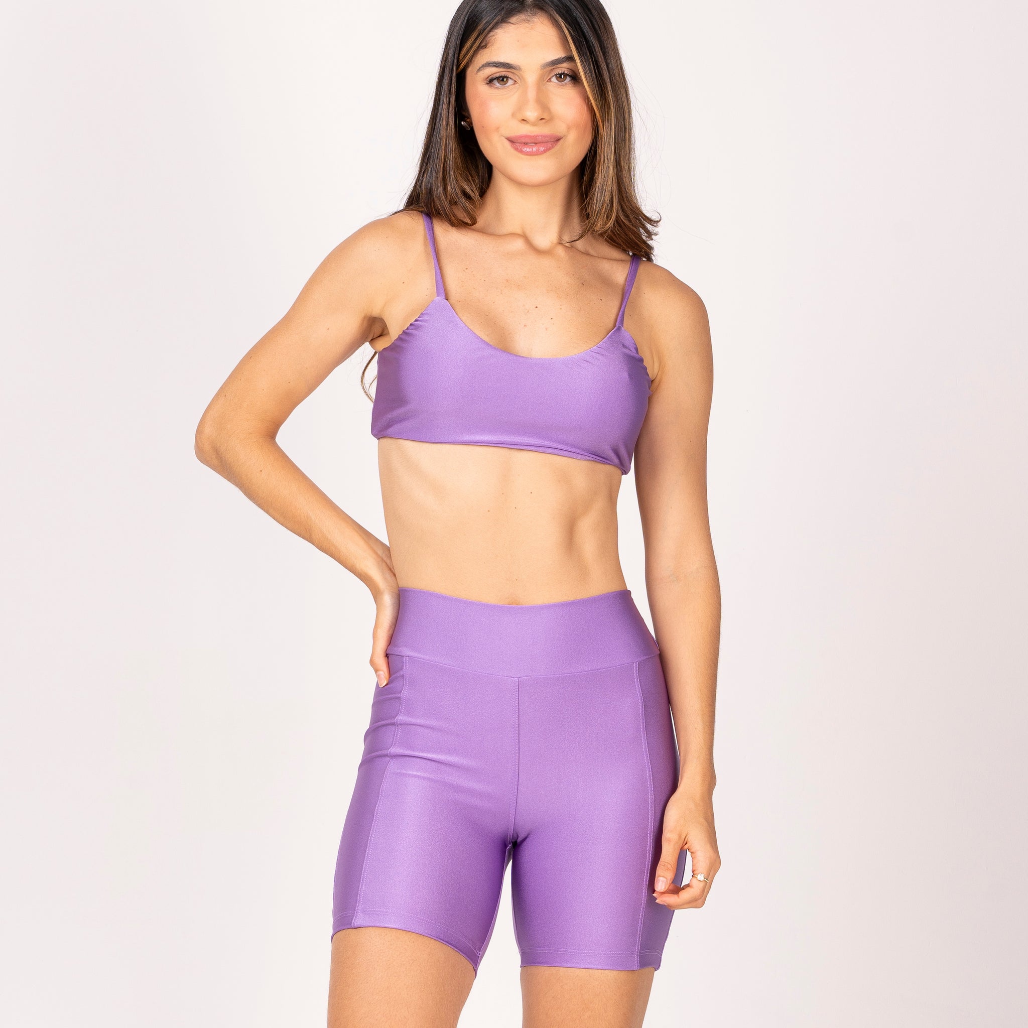 Conjunto Short e Top Fita Lilás Premium