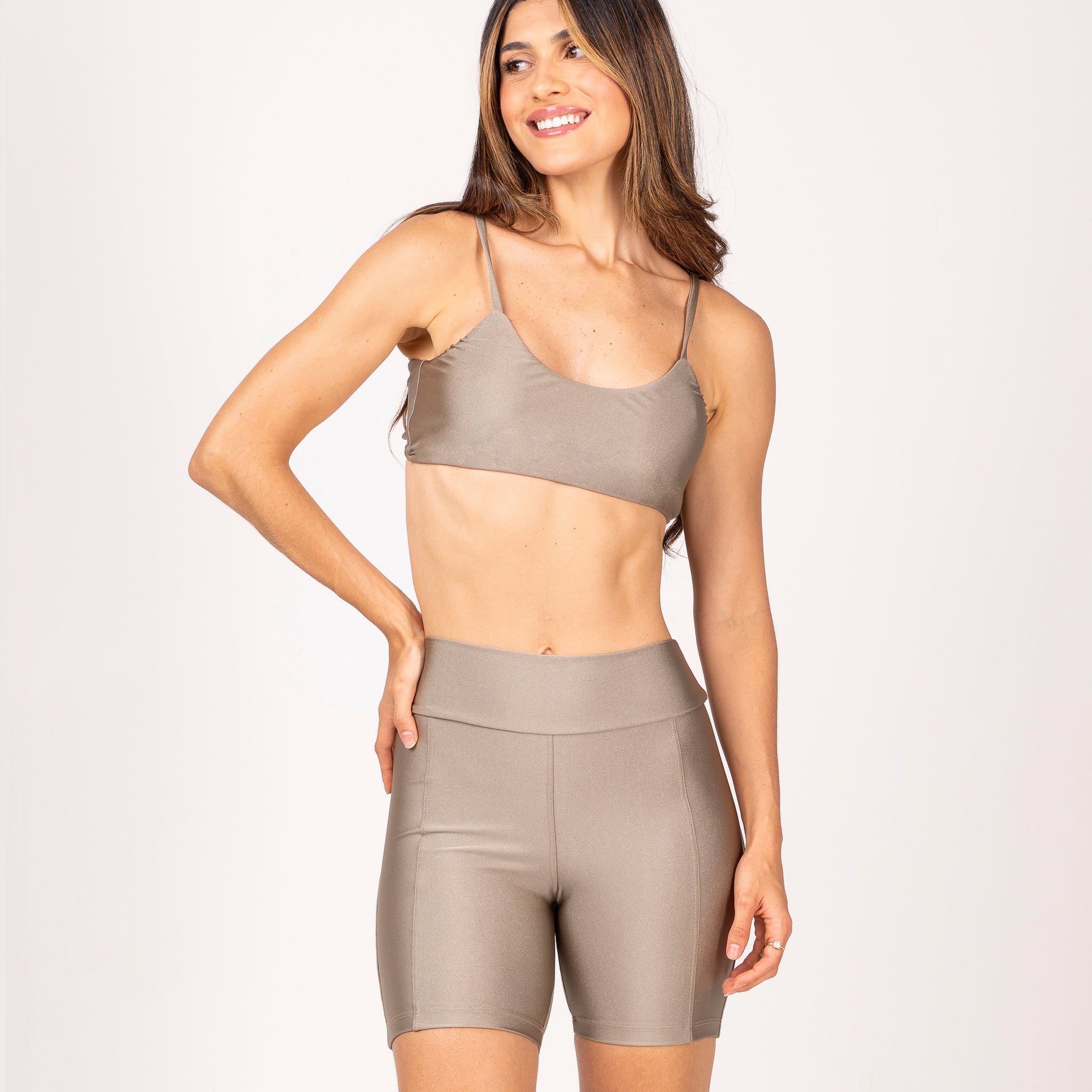 Conjunto Short e Top Fita Champagne Premium