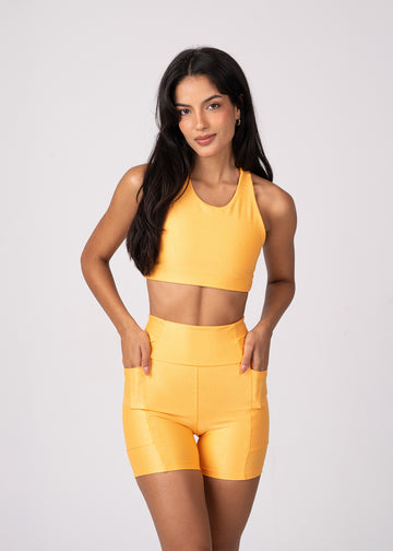 Conjunto Short e Top Amarelo Vibrante Runner Lovers