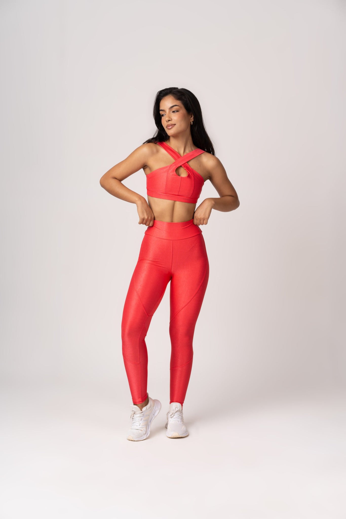 Conjunto Coral Legging e Top Cruzado Lovers