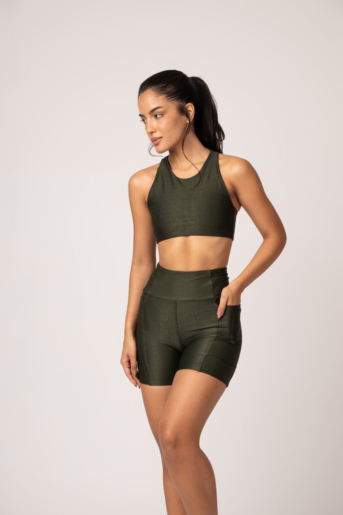 Conjunto Short e Top Verde Escuro Runner Lovers