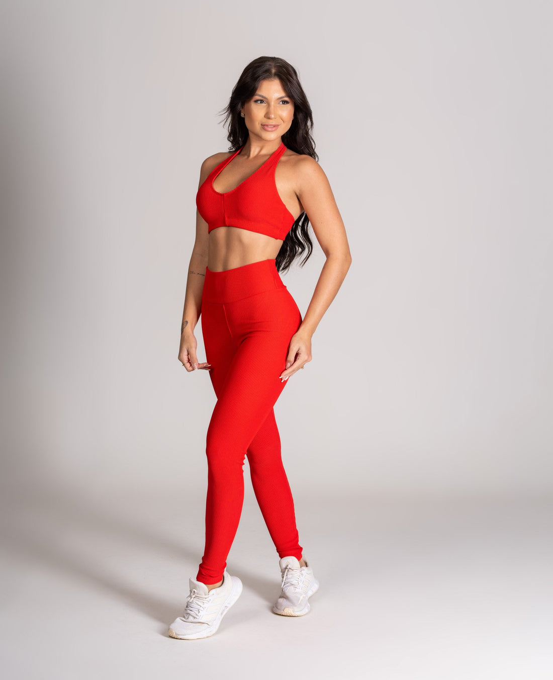 Conjunto Legging e Top Frente Única Vermelho Flow