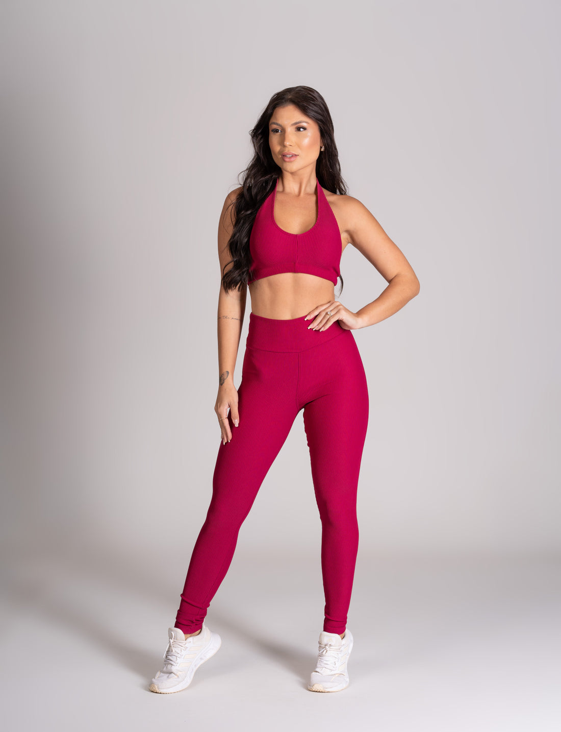 Conjunto Legging e Top Frente Única Malva Flow