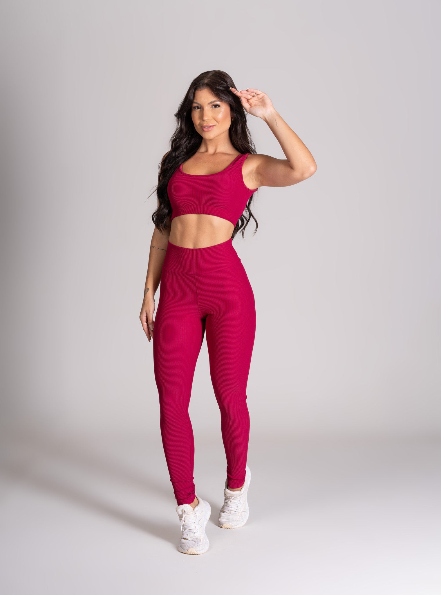 Conjunto Legging e Top Alças Retas Malva Flow