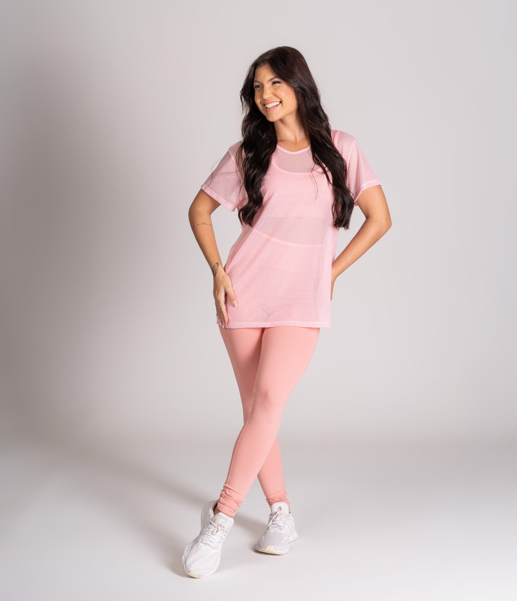 Blusa Tule Rosa Claro