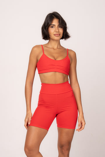 Conjunto Short e Top Fita Essentials Vermelho Intenso
