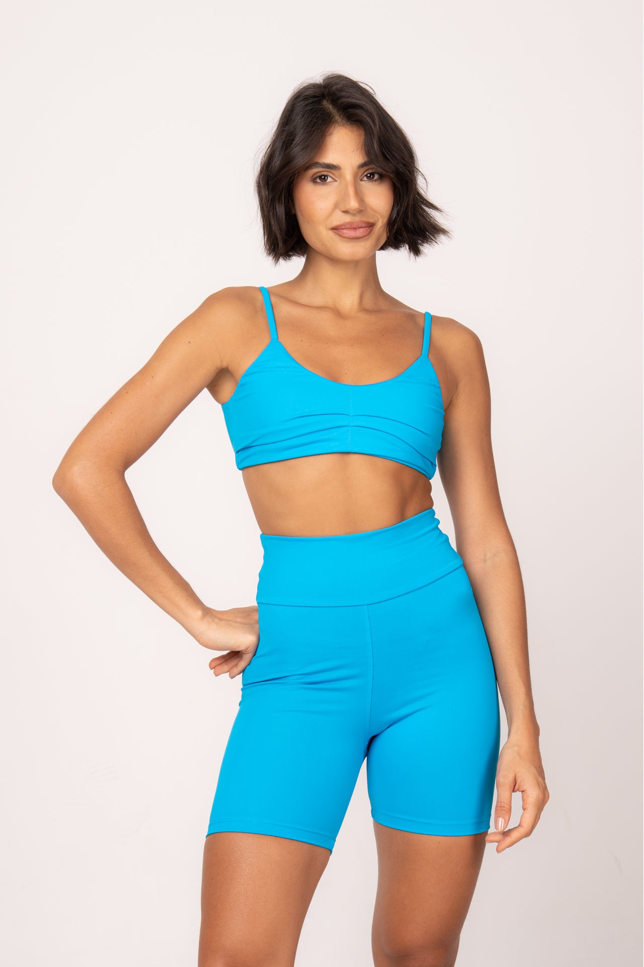 Conjunto Short e Top Fita Essentials Azul Celeste