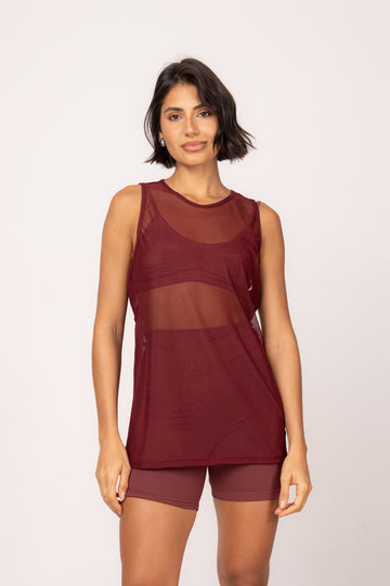 Regata Tule Recorte Marsala