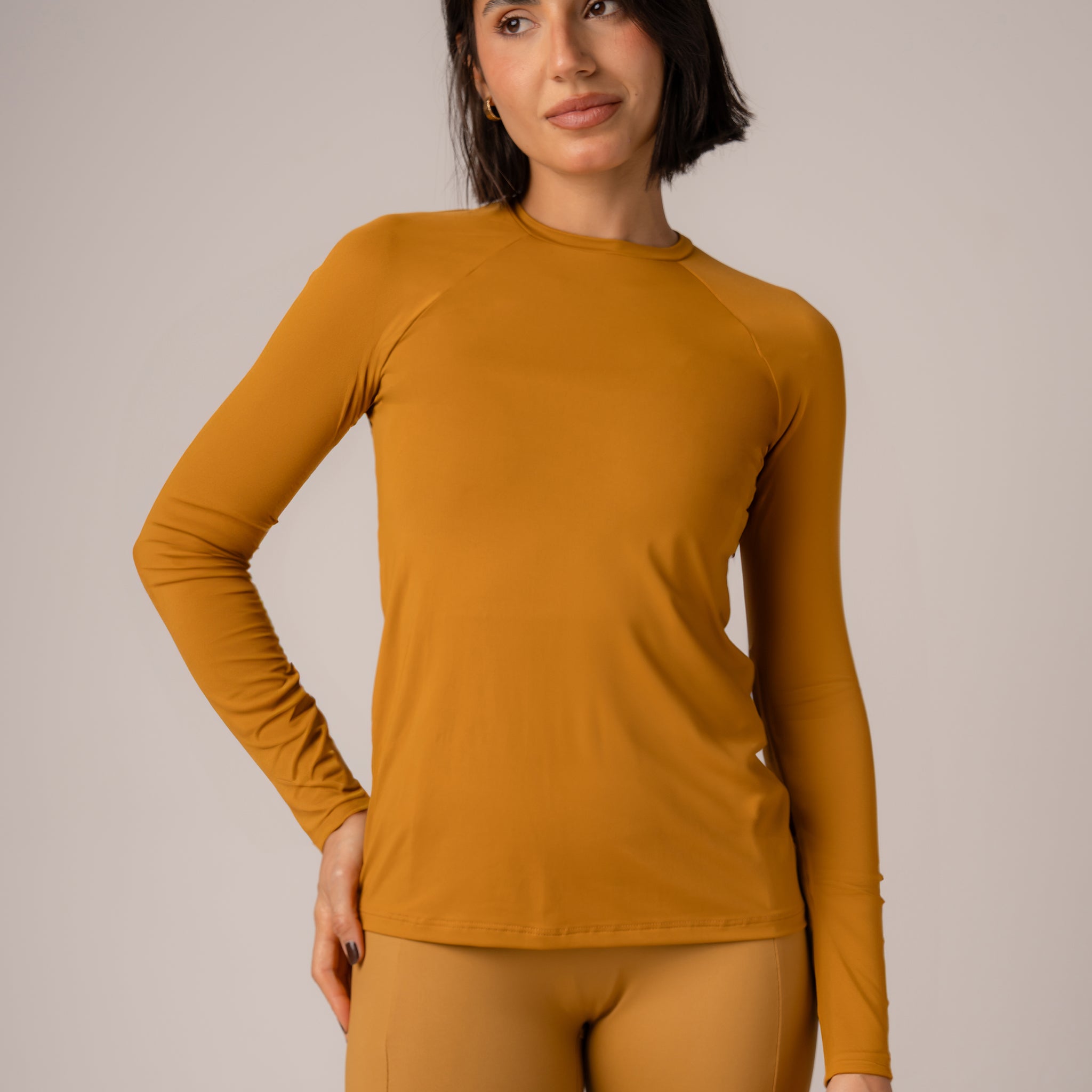 Blusa Manga Longa Soft Caramelo