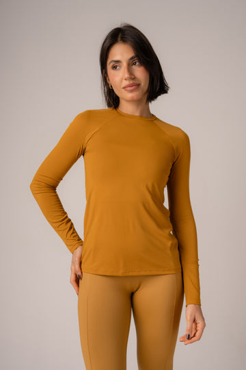 Blusa Manga Longa Soft Caramelo