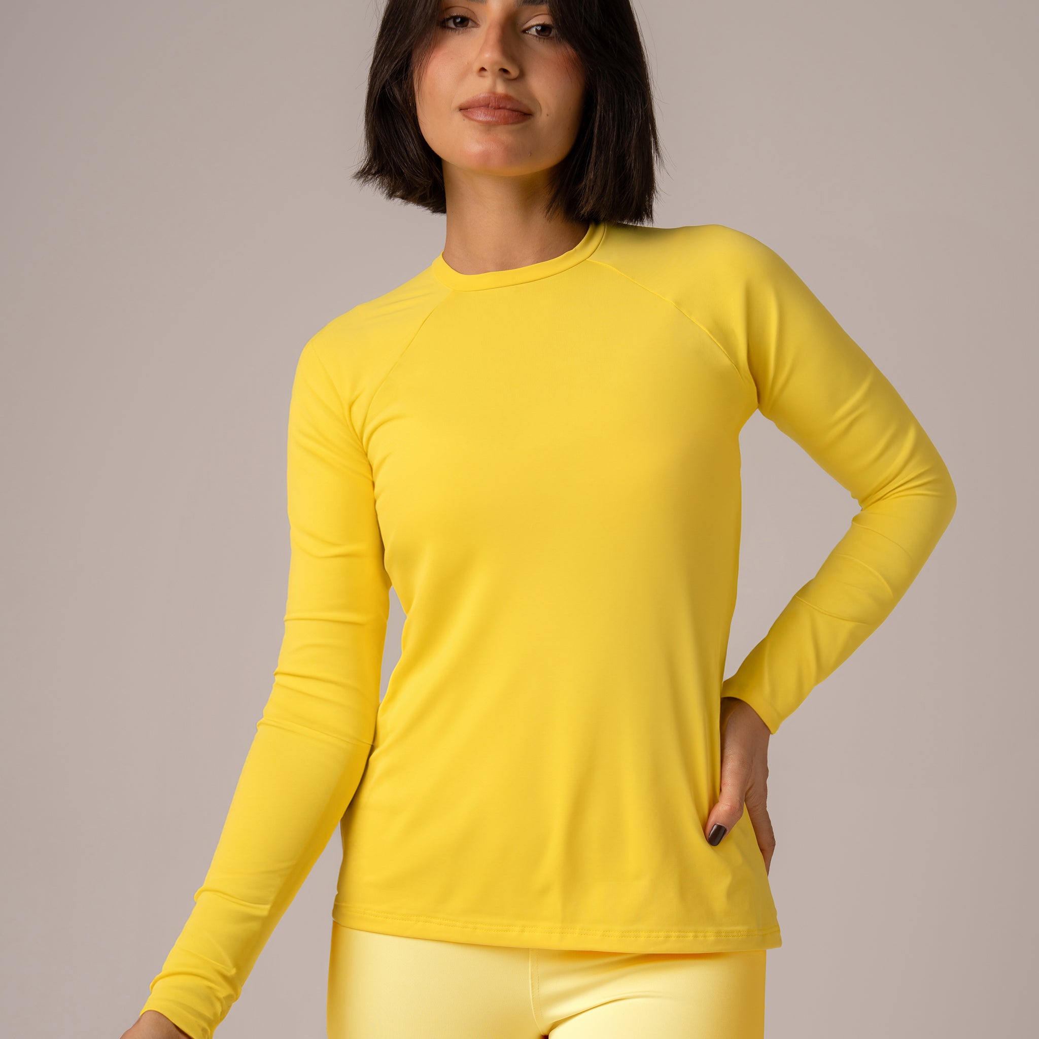 Blusa Manga Longa Soft Amarela