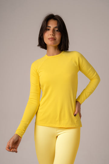Blusa Manga Longa Soft Amarela