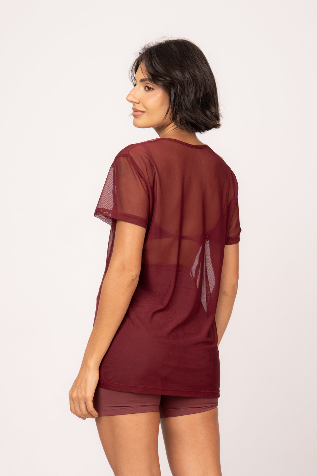 Blusa Tule Marsala