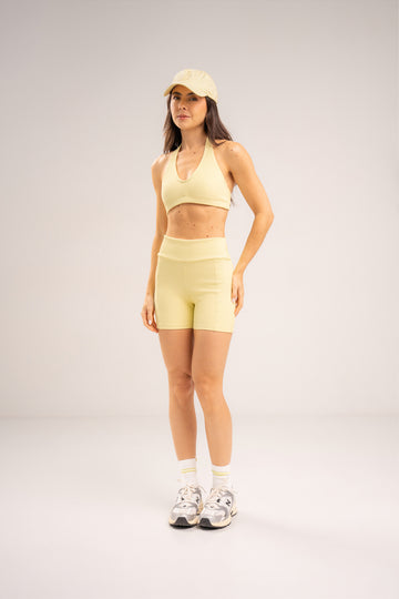 Conjunto Short e Top Frente Única Flow Butter Yellow