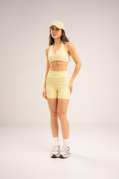 Conjunto Short e Top Frente Única Flow Butter Yellow