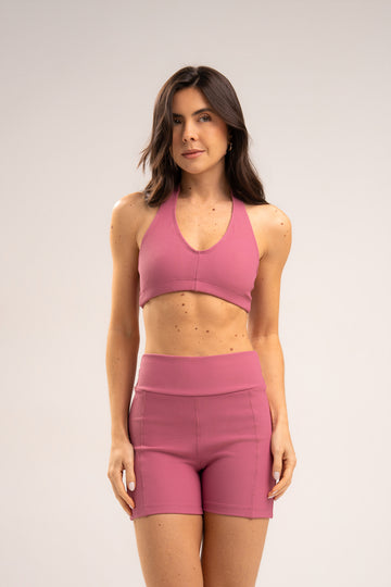 Conjunto Short e Top Frente Única Flow Rosé
