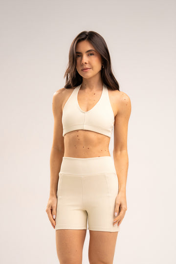 Conjunto Short e Top Frente Única Flow Off White