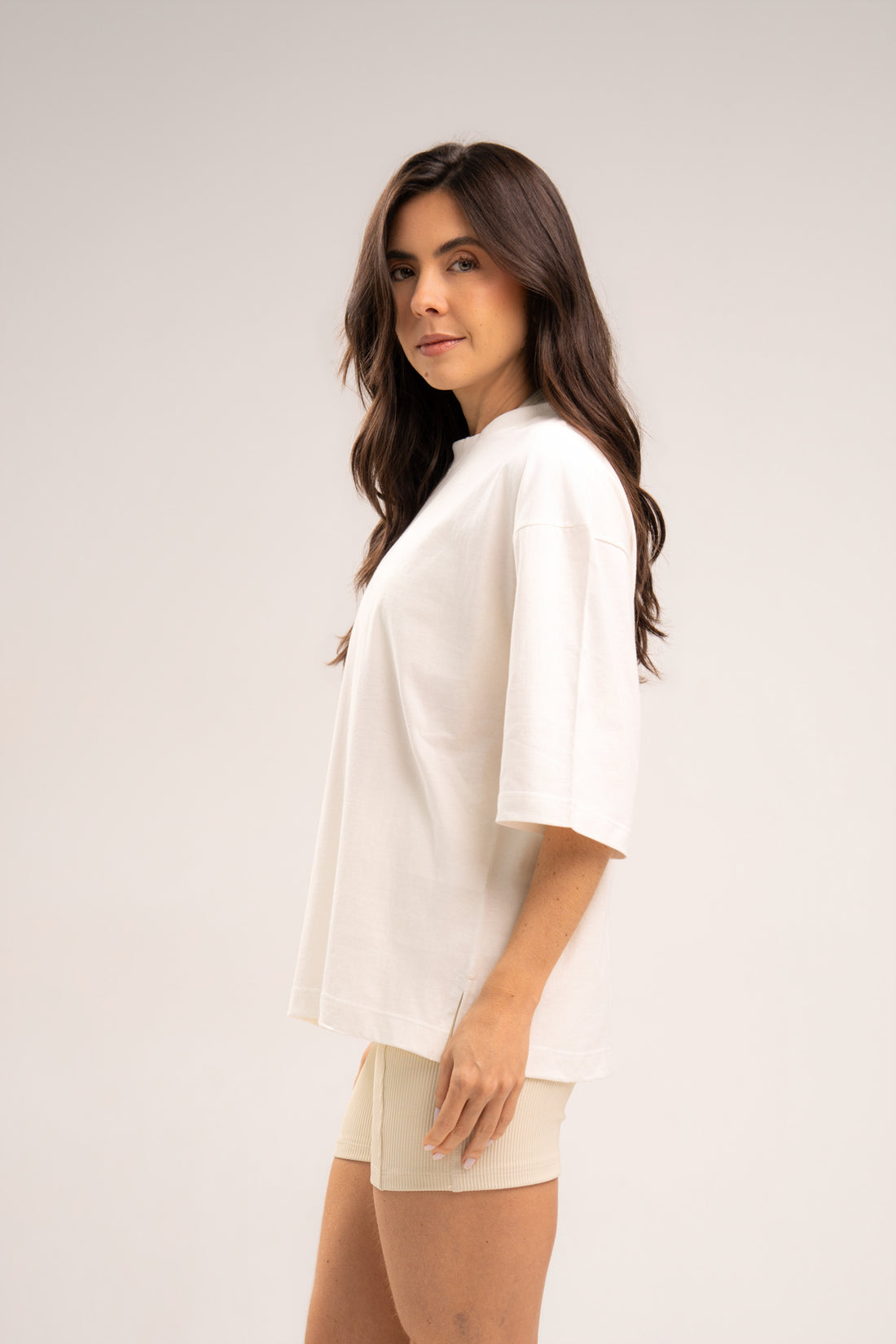 Camiseta Algodão Oversized Feminina Off White
