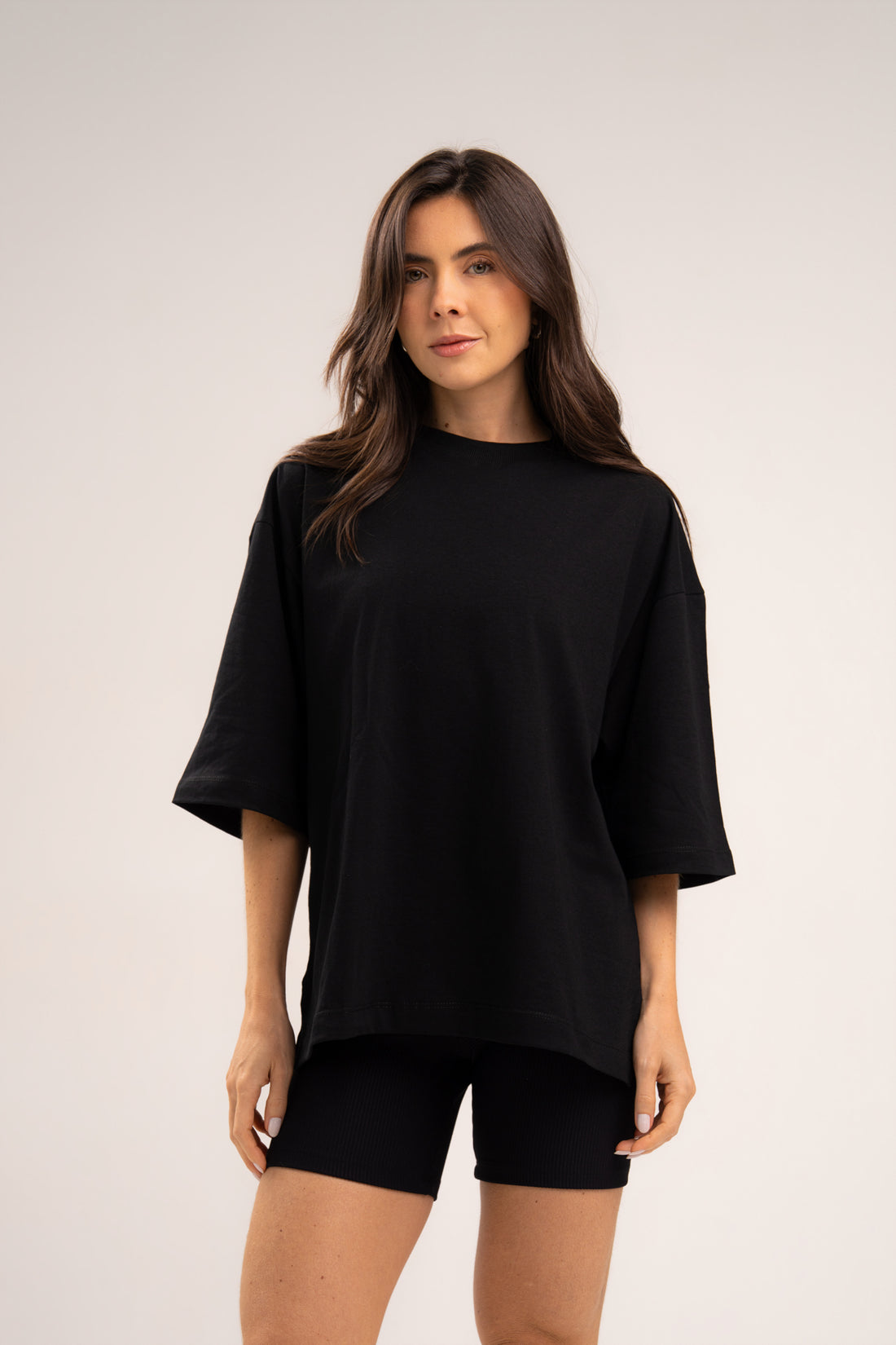 Camiseta Algodão Oversized Feminina Preto