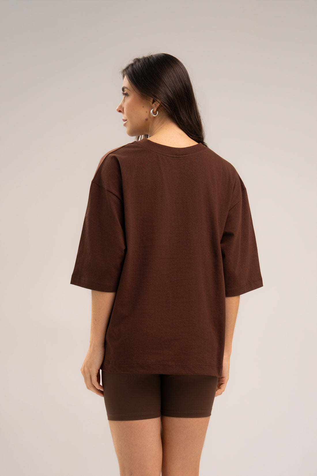 Camiseta Algodão Oversized Feminina Avelã