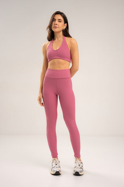 Conjunto Legging e Top Frente Única Flow Rosé