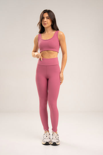 Conjunto Legging e Top Alças Retas Flow Malva