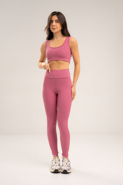 Conjunto Legging e Top Alças Retas Flow Malva