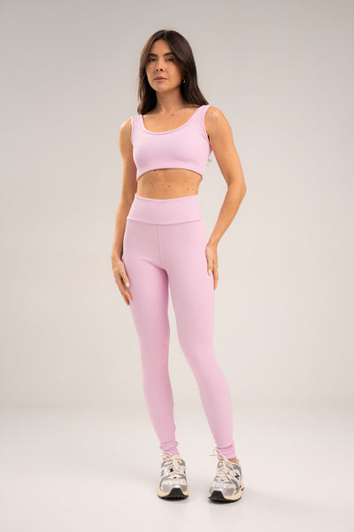Conjunto Legging e Top Alças Retas Flow Sweet Pink
