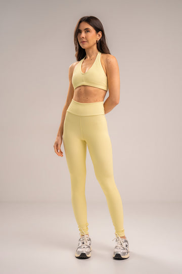 Conjunto Legging e Top Frente Única Flow Butter Yellow