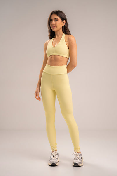 Conjunto Legging e Top Frente Única Flow Butter Yellow
