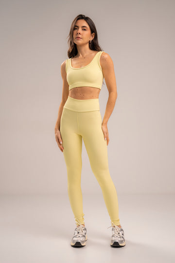 Conjunto Legging e Top Alças Retas Flow Butter Yellow