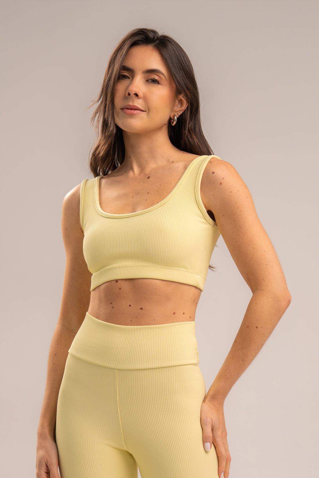 Conjunto Legging e Top Alças Retas Flow Butter Yellow