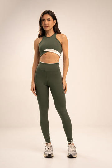 Conjunto Legging e Top Fantasy Bicolor Power Verde Florest