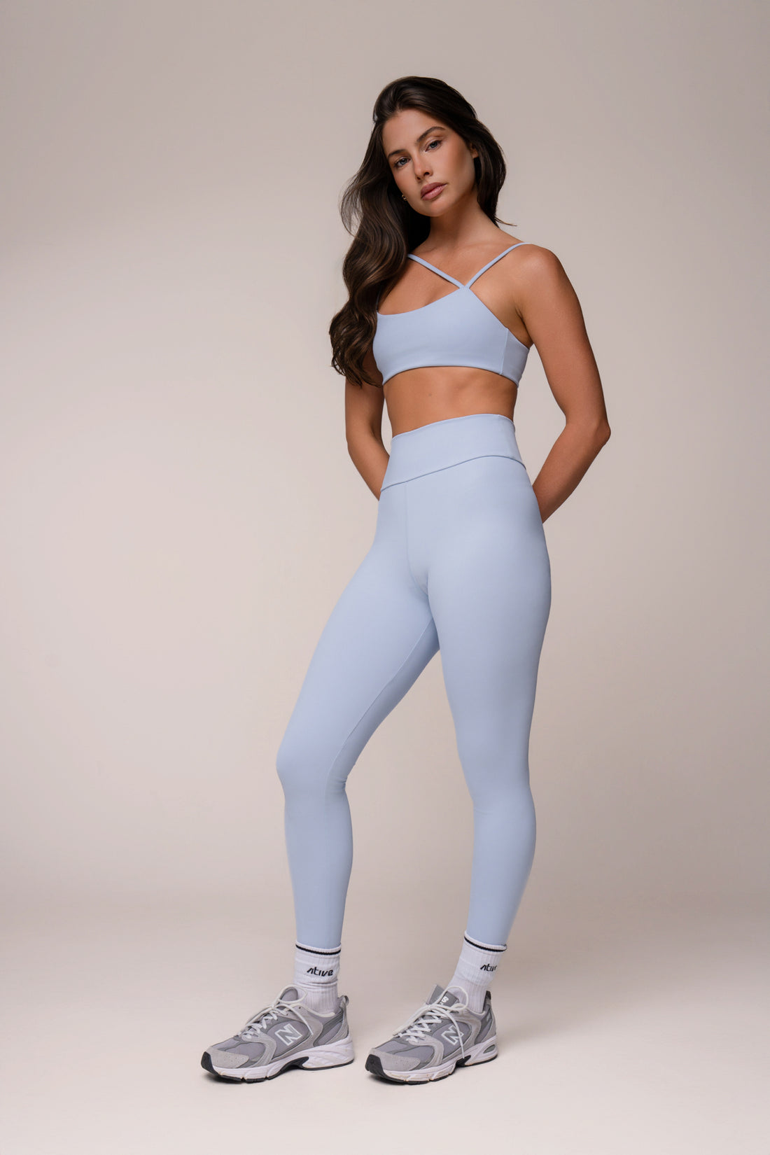Conjunto Legging e Top Aura Power Azul Pastel