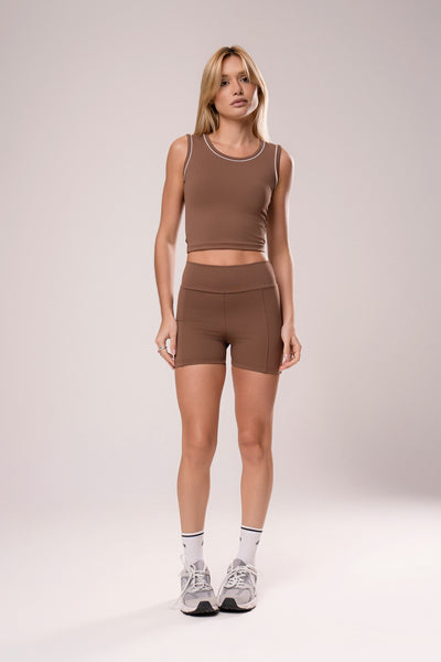 Regata Cropped Viés Power Chocolate