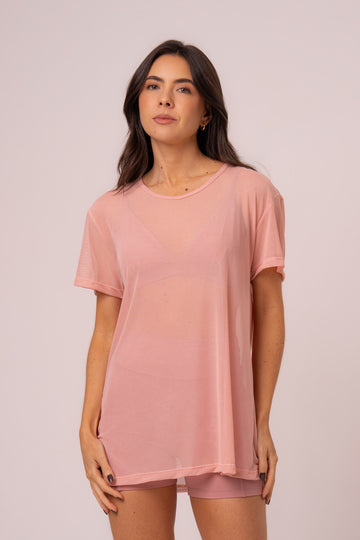 Blusa Tule Rosé